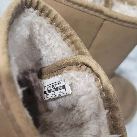 Simple Joys by Carter's Kids Toddler Baby Winter Boot Size 5 Faux Fur Khaki - Picture 5 of 6